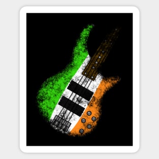 St Patrick's Day Irish Flag Bass Guitar Bassist Sticker